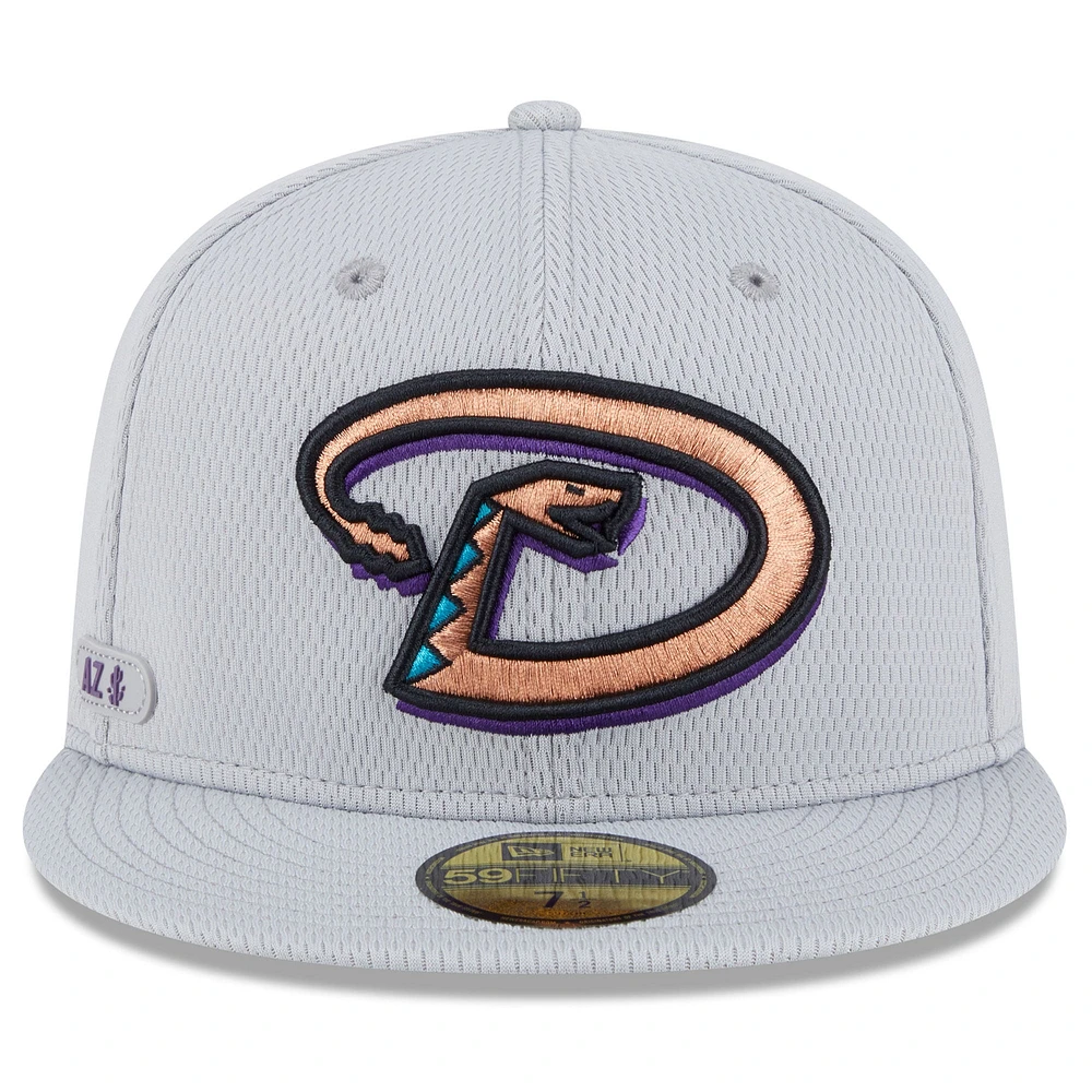 Men's New Era Gray Arizona Diamondbacks 2025 MLB Clubhouse 59FIFTY Fitted Hat