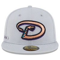 Men's New Era Gray Arizona Diamondbacks 2025 MLB Clubhouse 59FIFTY Fitted Hat