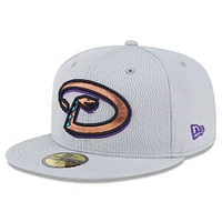 Men's New Era Gray Arizona Diamondbacks 2025 MLB Clubhouse 59FIFTY Fitted Hat