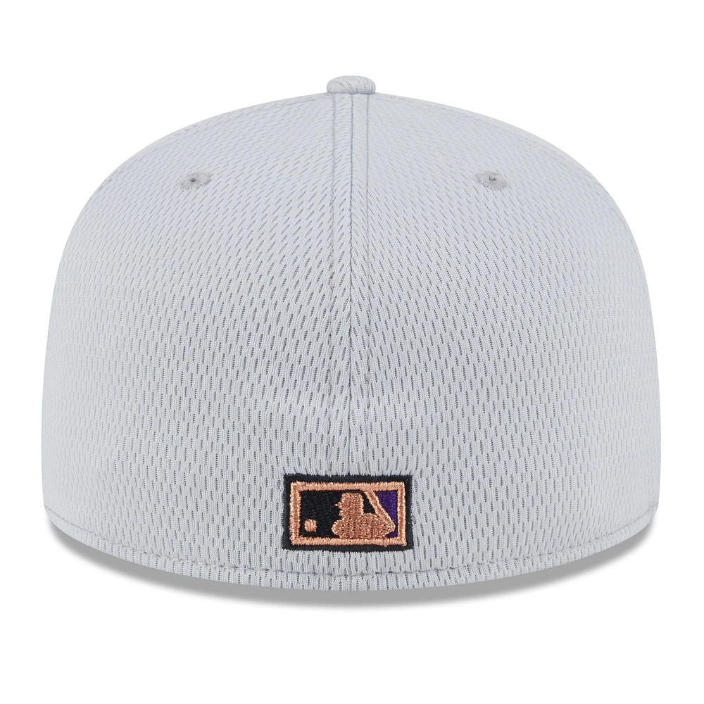 Men's New Era Gray Arizona Diamondbacks 2025 MLB Clubhouse 59FIFTY Fitted Hat