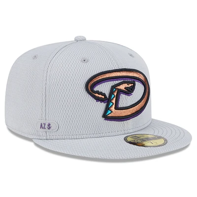 Men's New Era Gray Arizona Diamondbacks 2025 MLB Clubhouse 59FIFTY Fitted Hat