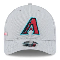 Men's New Era Gray Arizona Diamondbacks 2025 MLB Clubhouse 9FORTY M-Crown Adjustable Hat