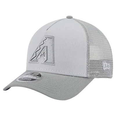 Men's New Era Gray Arizona Diamondbacks Color Pack A-Frame 9FORTY Trucker Adjustable Hat