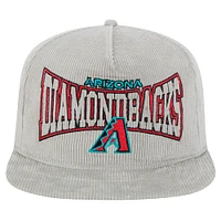 Casquette de golf snapback en velours côtelé Arizona Diamondbacks grise New Era pour homme