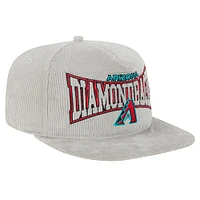 Casquette de golf snapback en velours côtelé Arizona Diamondbacks grise New Era pour homme