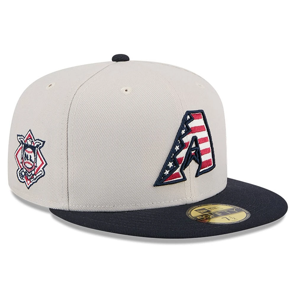 Men's New Era  Khaki/Black Arizona Diamondbacks 2024 Fourth of July 59FIFTY Fitted Hat