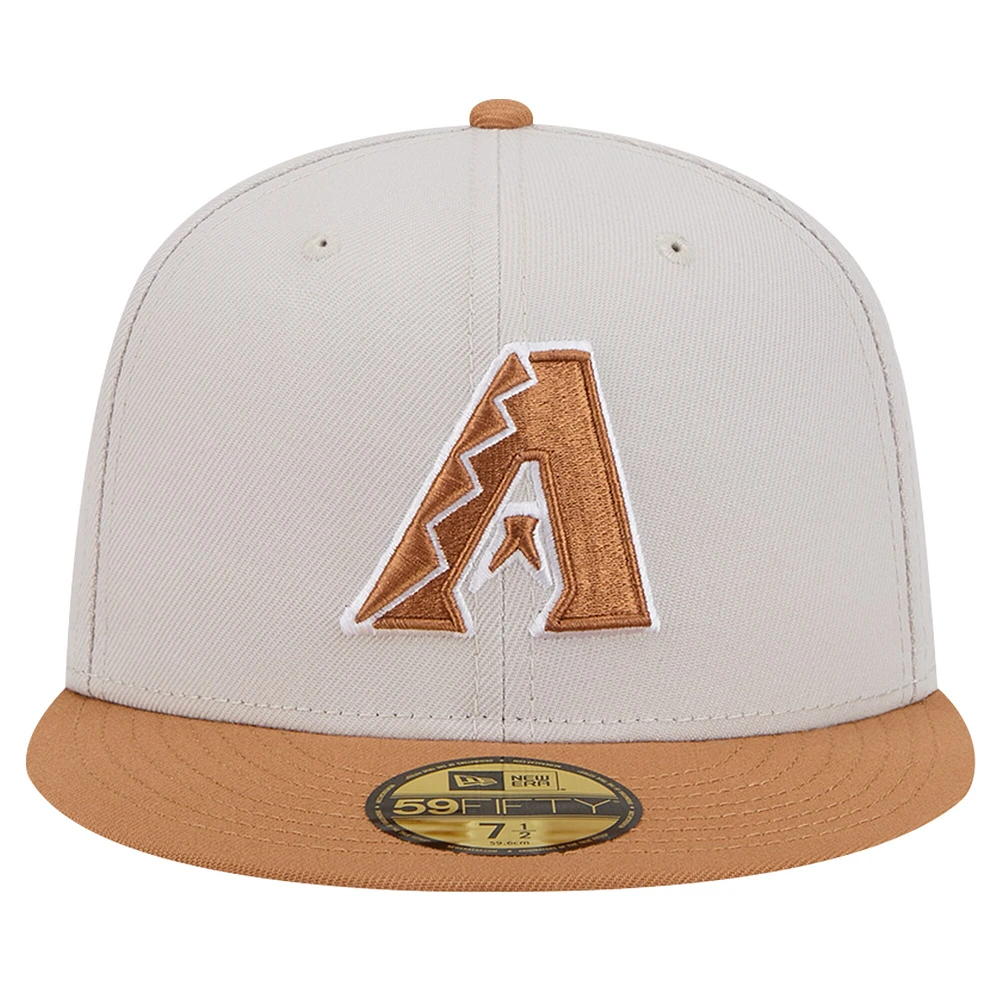 Men's New Era Khaki/Brown Arizona Diamondbacks Two-Tone Color Pack 59FIFTY Fitted Hat