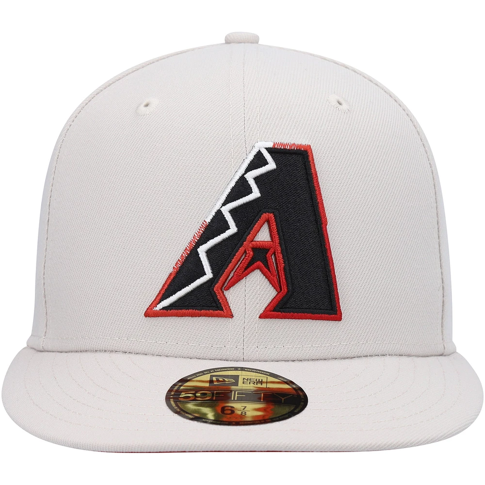 Men's New Era Khaki Arizona Diamondbacks Stone Dim Undervisor 59FIFTY Fitted Hat