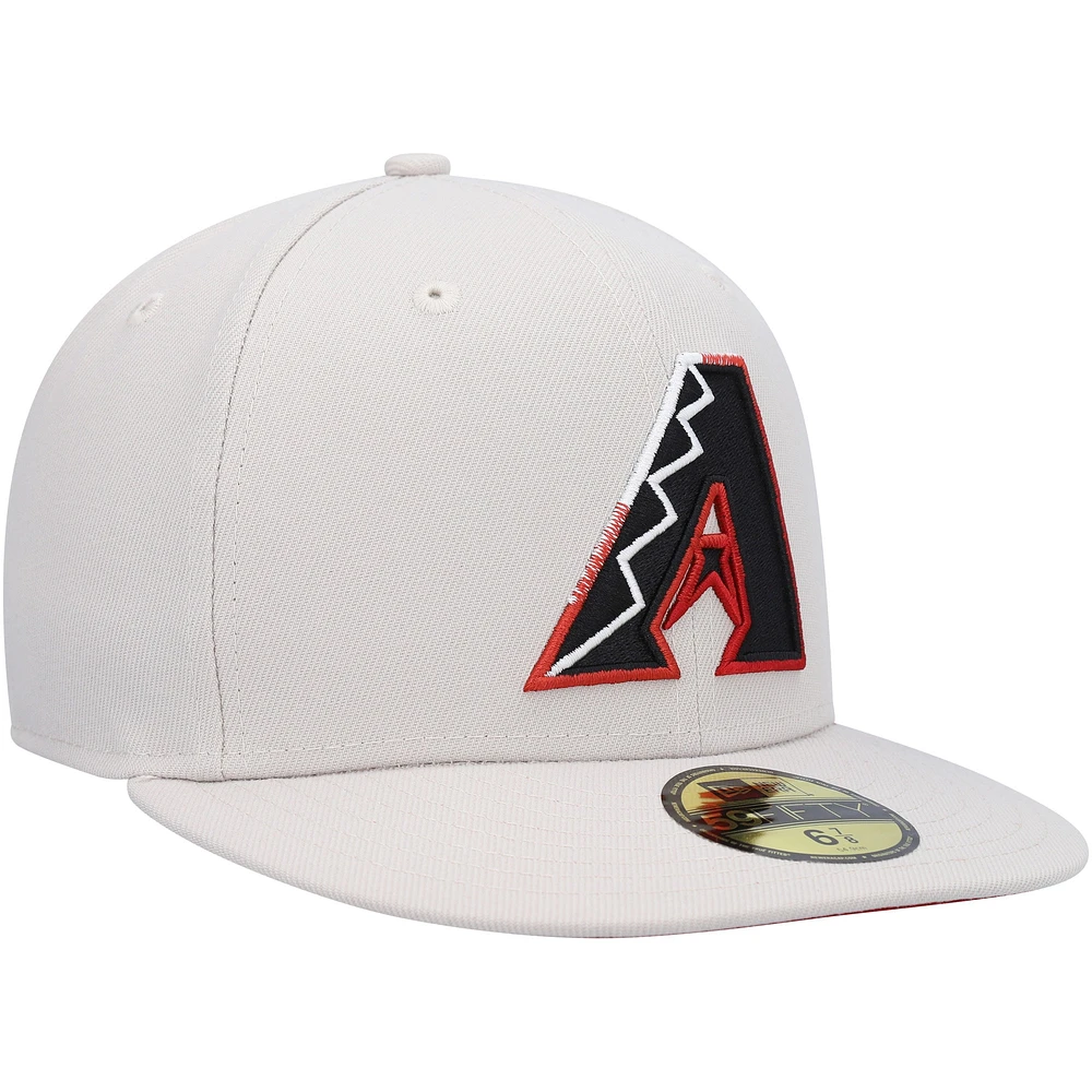 Men's New Era Khaki Arizona Diamondbacks Stone Dim Undervisor 59FIFTY Fitted Hat