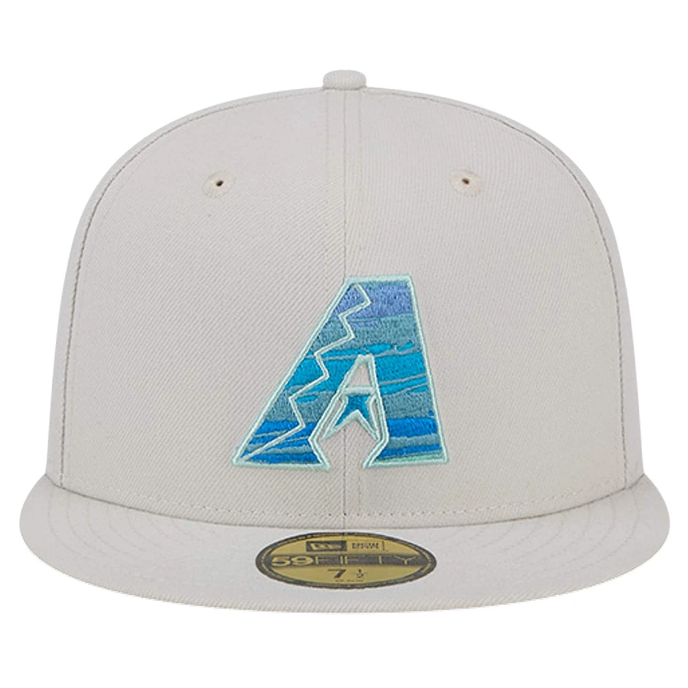 Men's New Era Khaki Arizona Diamondbacks Stone Mist 59FIFTY Fitted Hat