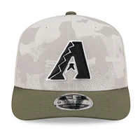 Men's New Era Light Beige/Olive Arizona Diamondbacks 2025 Armed Forces Day 9SEVENTY Stretch-Snap Hat