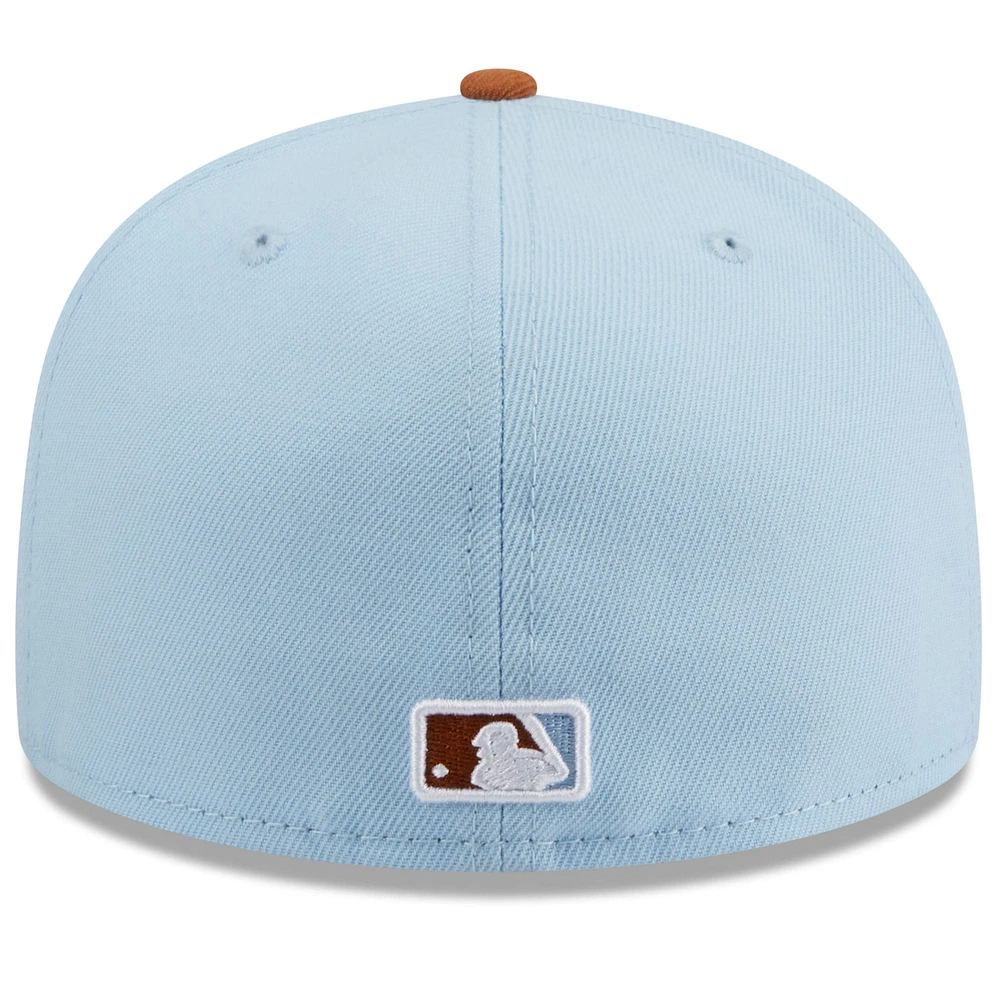 Men's New Era Light Blue/Brown Arizona Diamondbacks Spring Color Basic Two-Tone 59FIFTY Fitted Hat