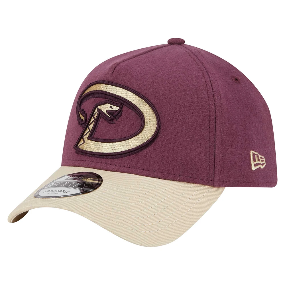 Casquette ajustable A-Frame 9FORTY en moleskine pour homme New Era Maroon Arizona Diamondbacks