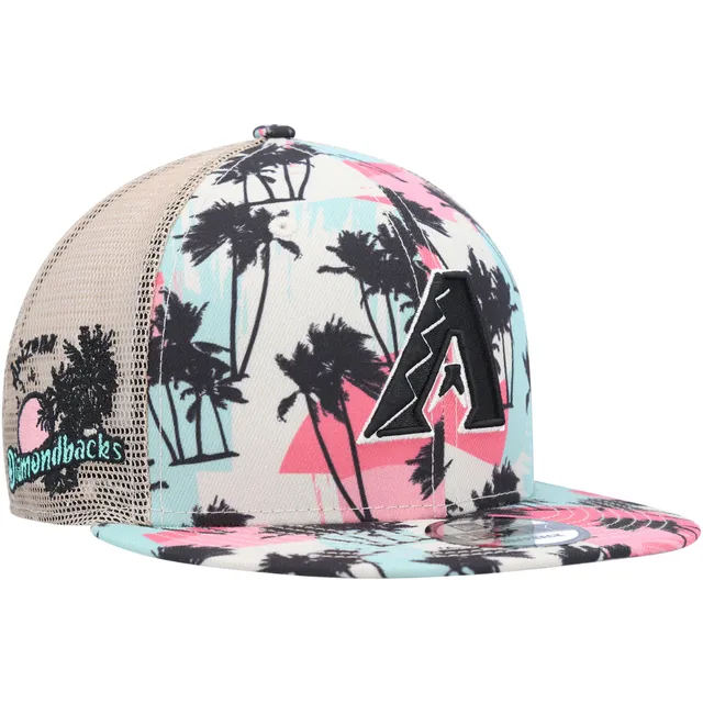 Atlanta Braves New Era Retro Beachin' Trucker 9FIFTY Snapback Hat - Natural