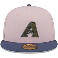 Casquette ajustée 59FIFTY avec sous-visière olive des Diamondbacks de l'Arizona New Era pour homme, rose/bleu