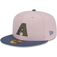 Casquette ajustée 59FIFTY avec sous-visière olive des Diamondbacks de l'Arizona New Era pour homme, rose/bleu