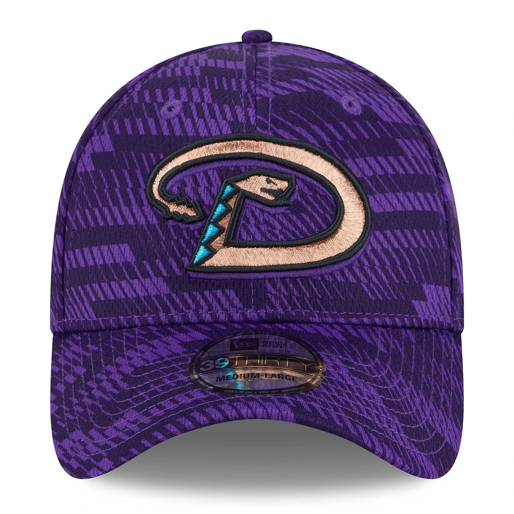 Men's New Era Purple Arizona Diamondbacks 2025 MLB Clubhouse 39THIRTY Flex Hat