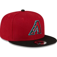 Casquette réglable Snapback 9FIFTY Snapback des Diamondbacks de l'Arizona rouge/noir New Era pour hommes