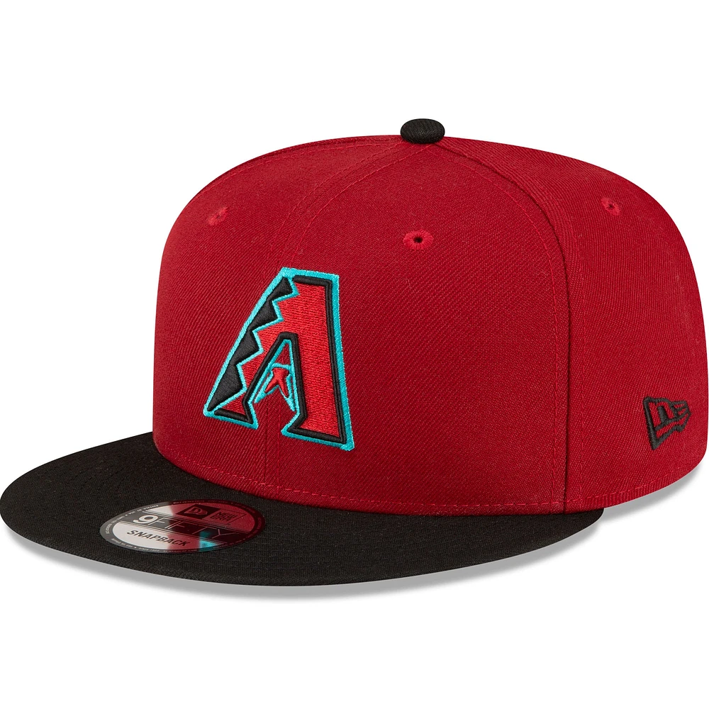 Casquette réglable Snapback 9FIFTY Snapback des Diamondbacks de l'Arizona rouge/noir New Era pour hommes