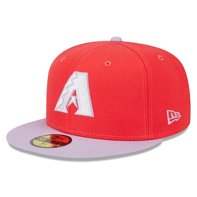 Casquette ajustée 59FIFTY deux tons printemps couleur rouge/lavande Arizona Diamondbacks New Era pour homme