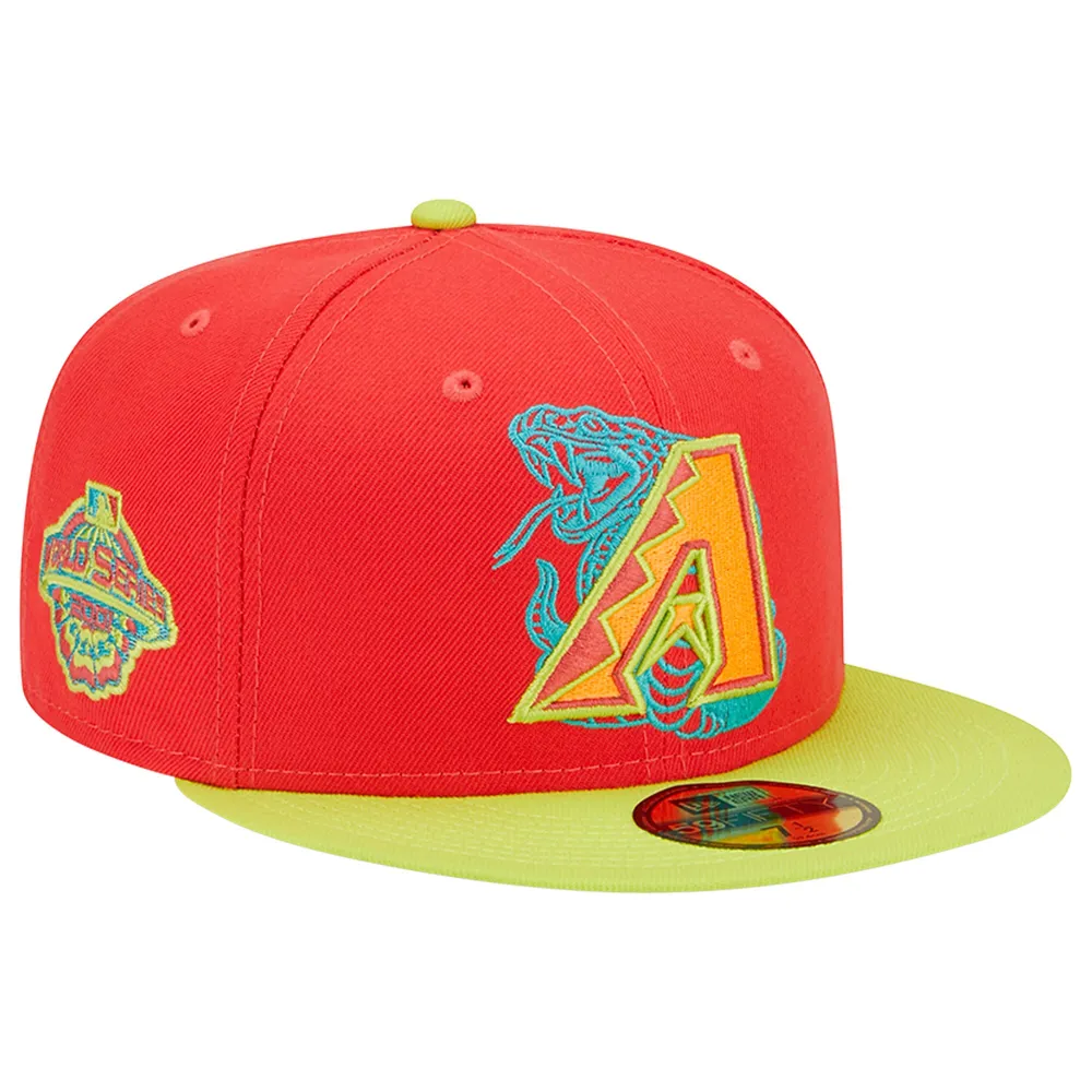 Lids Arizona Diamondbacks New Era 2001 World Series Lava Highlighter Combo  59FIFTY Fitted Hat - Red/Neon Green