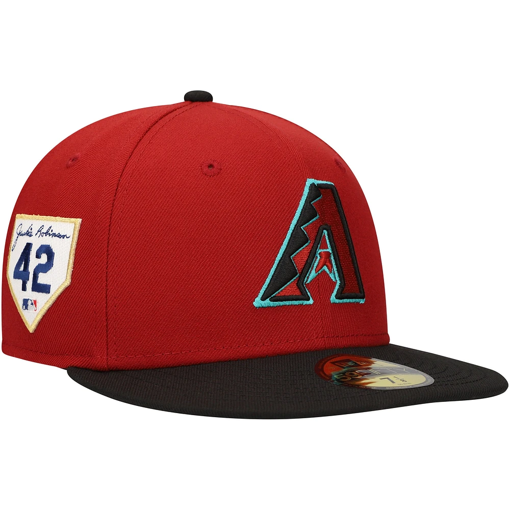 Casquette ajustée 59FIFTY Jackie Robinson Day Side Patch des Arizona Diamondbacks New Era pour hommes