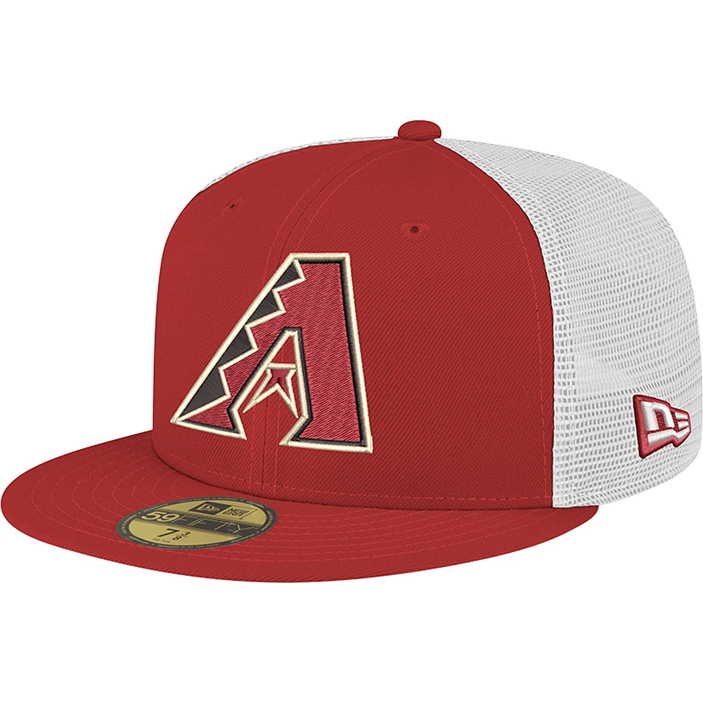 Casquette ajustée 59FIFTY Trucker pour homme New Era rouge Arizona Diamondbacks