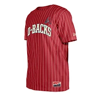 T-shirt à rayures rétro New Era rouge des Diamondbacks de l'Arizona pour homme