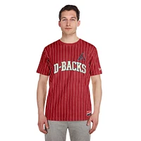 T-shirt à rayures rétro New Era rouge des Diamondbacks de l'Arizona pour homme