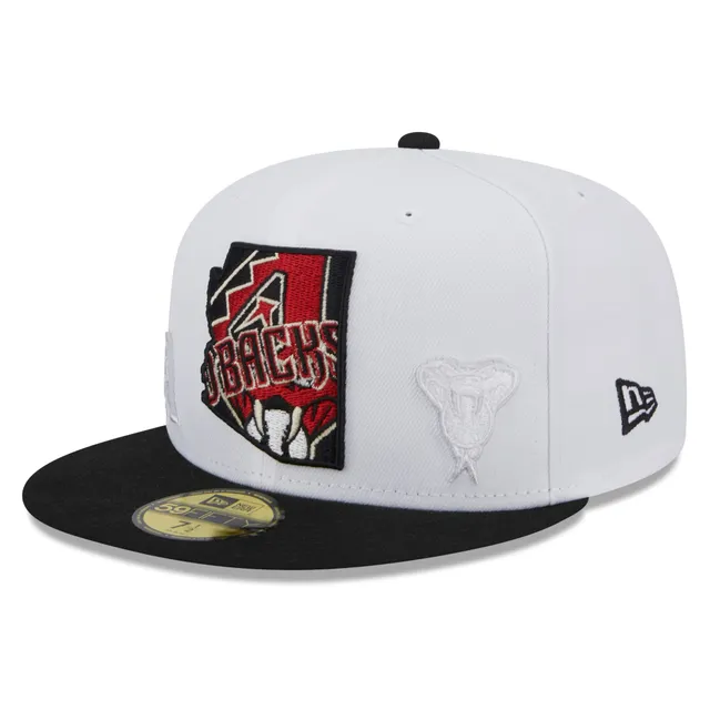 Men's Black, White Arizona Diamondbacks Logo Patch 9FORTY Trucker Snapback  Hat