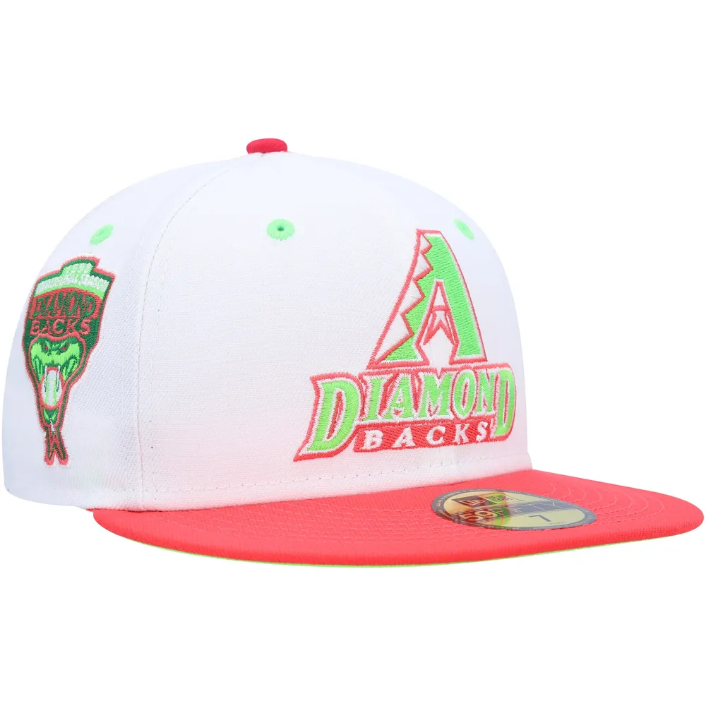 Men's New Era White/Coral Arizona Diamondbacks 1998 Inaugural Season Strawberry Lolli 59FIFTY Fitted Hat