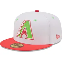 Casquette ajustée New Era Arizona Diamondbacks 2001 World Series Strawberry Lolli 59FIFTY pour homme, blanc/corail