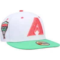 Casquette ajustée New Era Arizona Diamondbacks Inaugural Season Watermelon Lolli 59FIFTY pour homme, blanc/vert