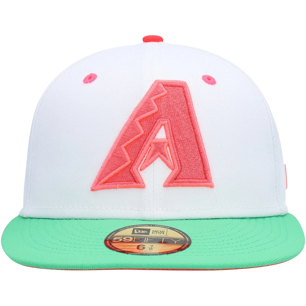 Men's New Era White/Green Arizona Diamondbacks Inaugural Season Watermelon Lolli 59FIFTY Fitted Hat