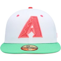 Men's New Era White/Green Arizona Diamondbacks Inaugural Season Watermelon Lolli 59FIFTY Fitted Hat