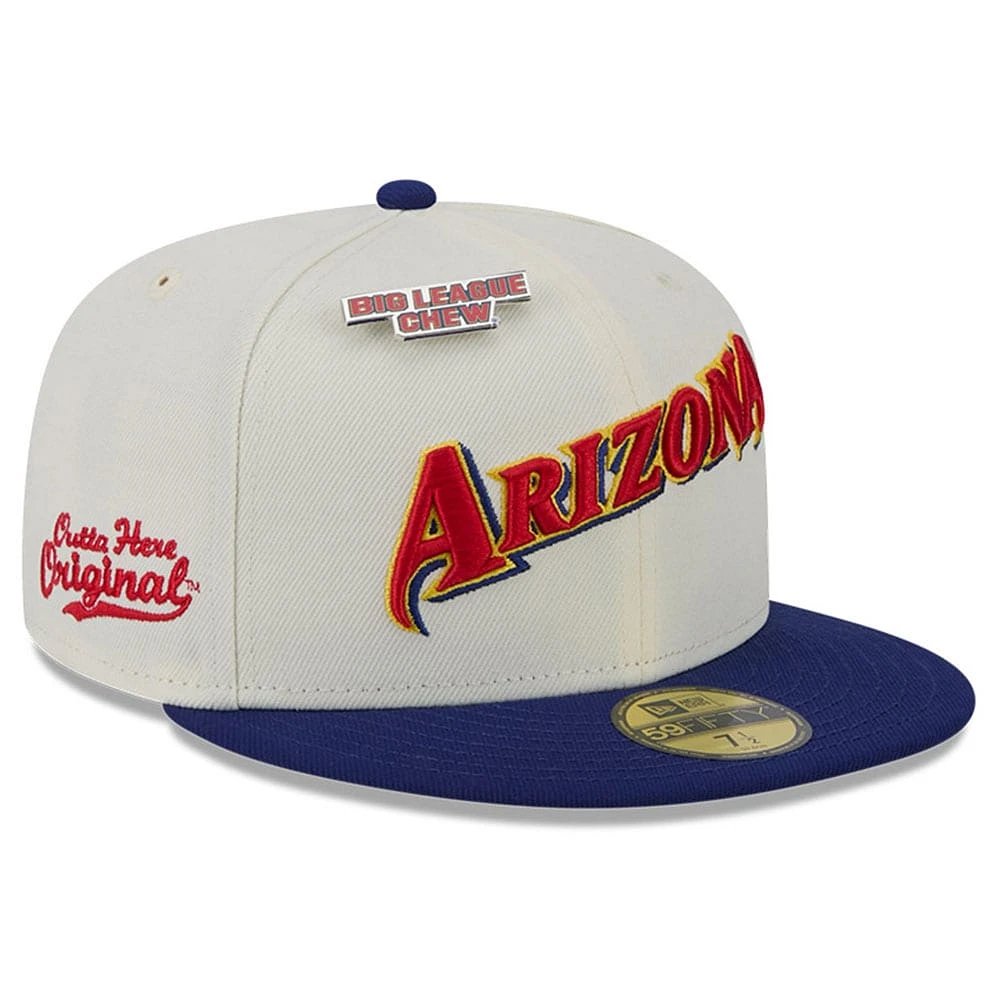 Casquette ajustée 59FIFTY originale blanche Big League Chew des Diamondbacks de l'Arizona New Era pour hommes