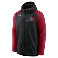 Men's Nike Black/Red Arizona Diamondbacks Authentic Collection Player Performance Full-Zip Hoodie