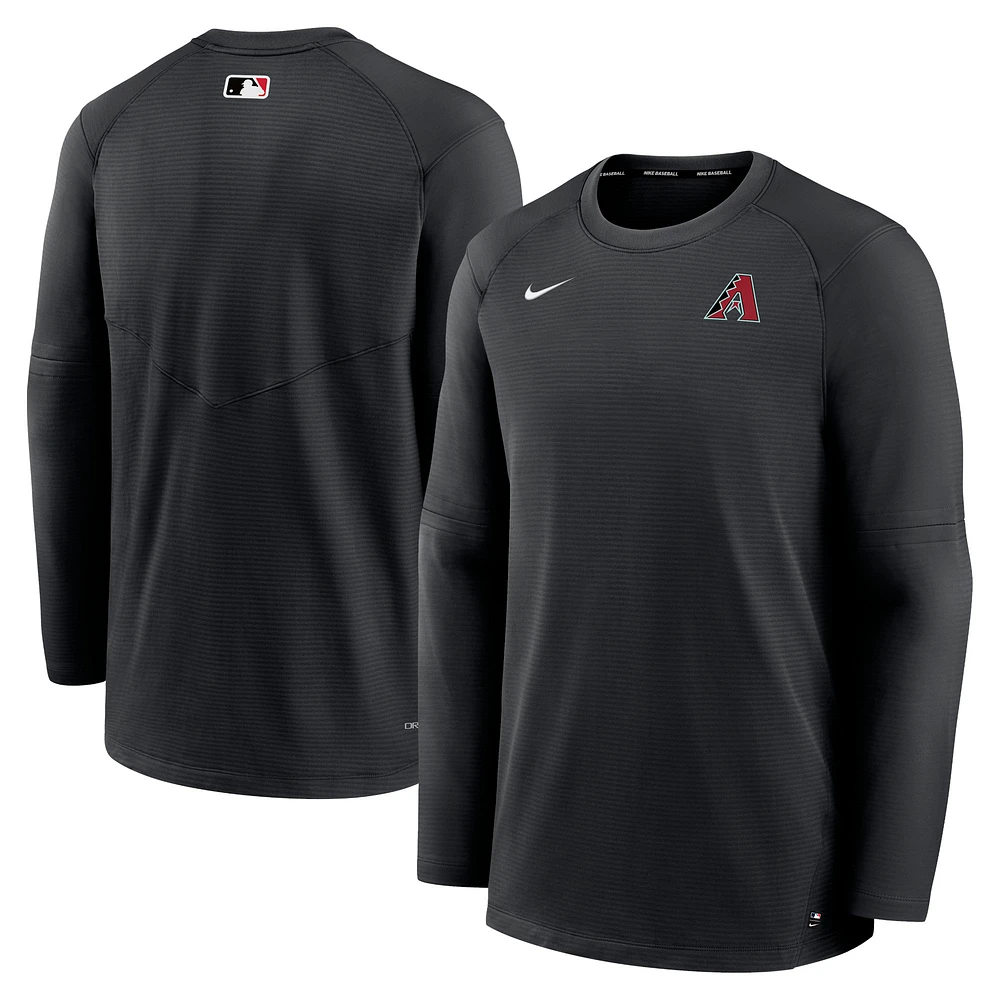 Men's Nike Black Arizona Diamondbacks Authentic Collection Logo Performance Long Sleeve T-Shirt