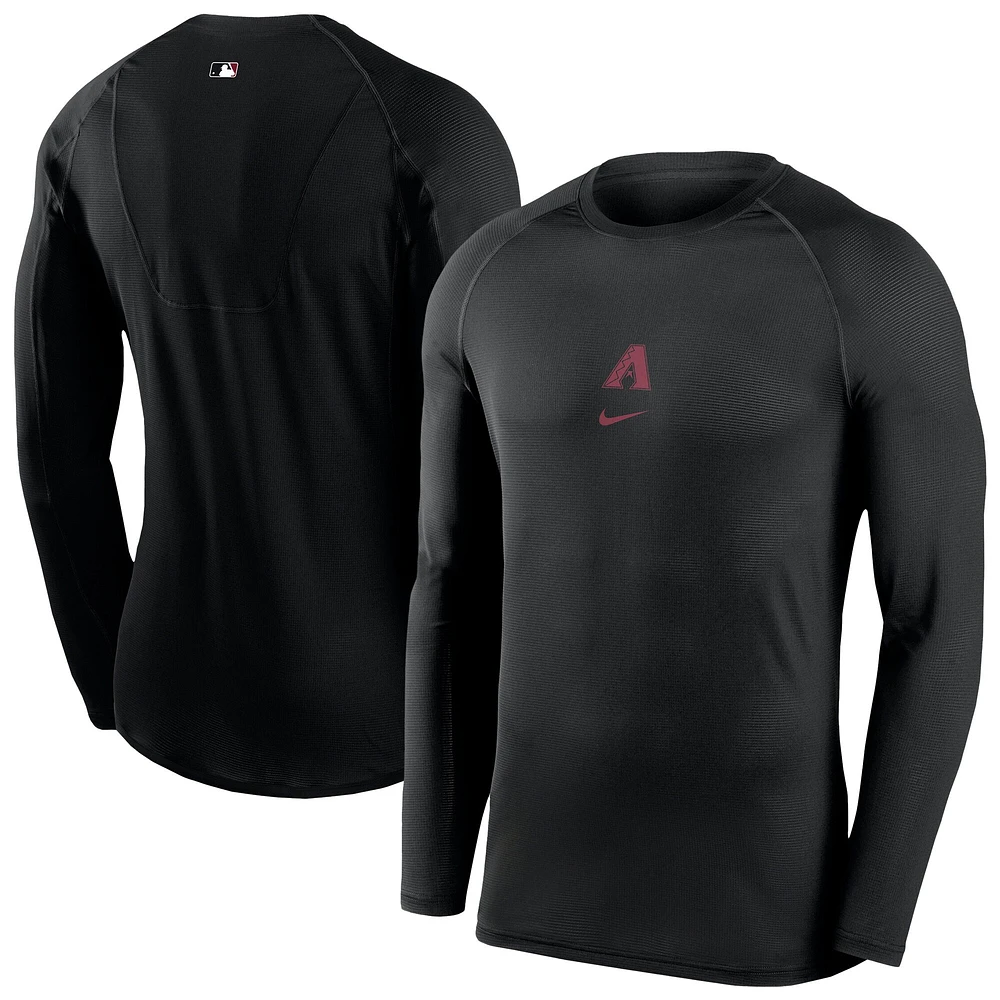 Men's Nike Black Arizona Diamondbacks Authentic Collection Raglan Long Sleeve T-Shirt