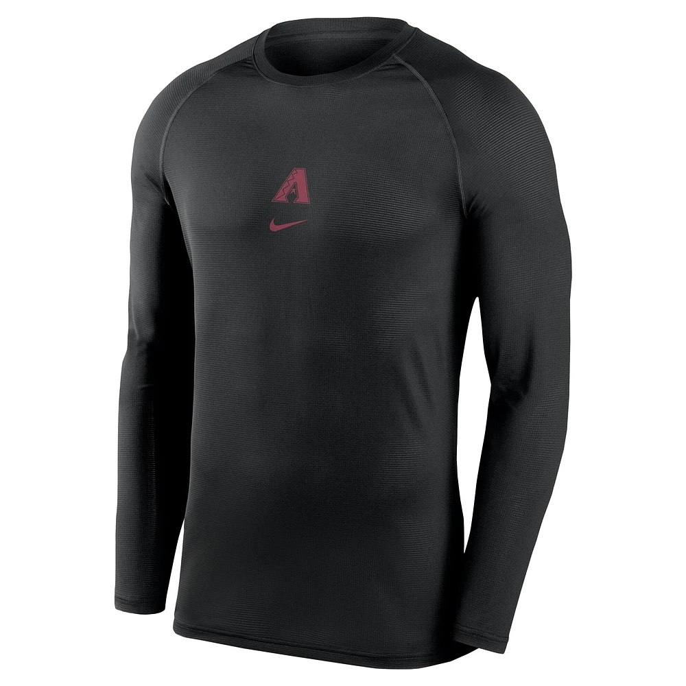 Men's Nike Black Arizona Diamondbacks Authentic Collection Raglan Long Sleeve T-Shirt