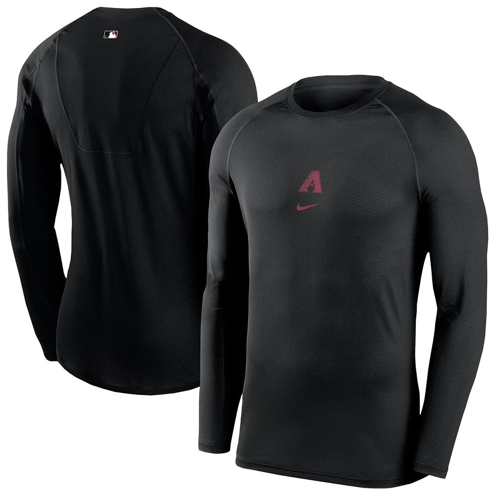 Men's Nike Black Arizona Diamondbacks Authentic Collection Raglan Long Sleeve T-Shirt
