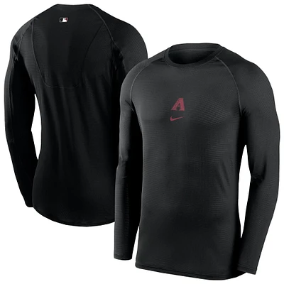 Men's Nike Black Arizona Diamondbacks Authentic Collection Raglan Long Sleeve T-Shirt