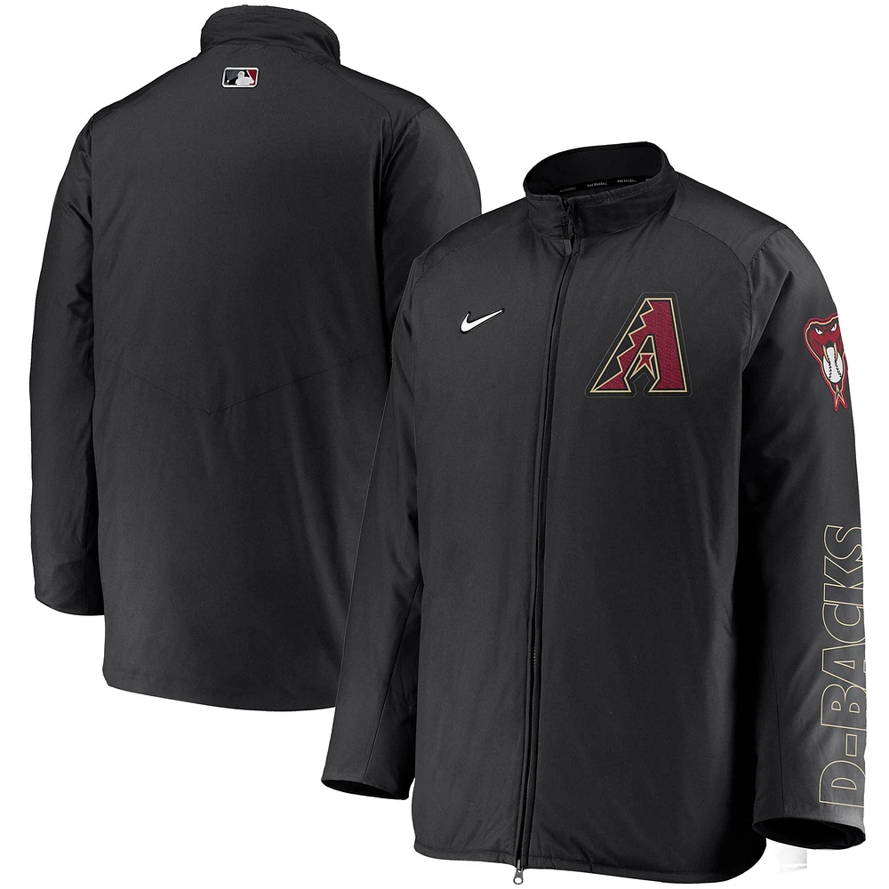 Veste à glissière intégrale Nike Arizona Diamondbacks Authentic Collection Team Dugout pour homme - Noir