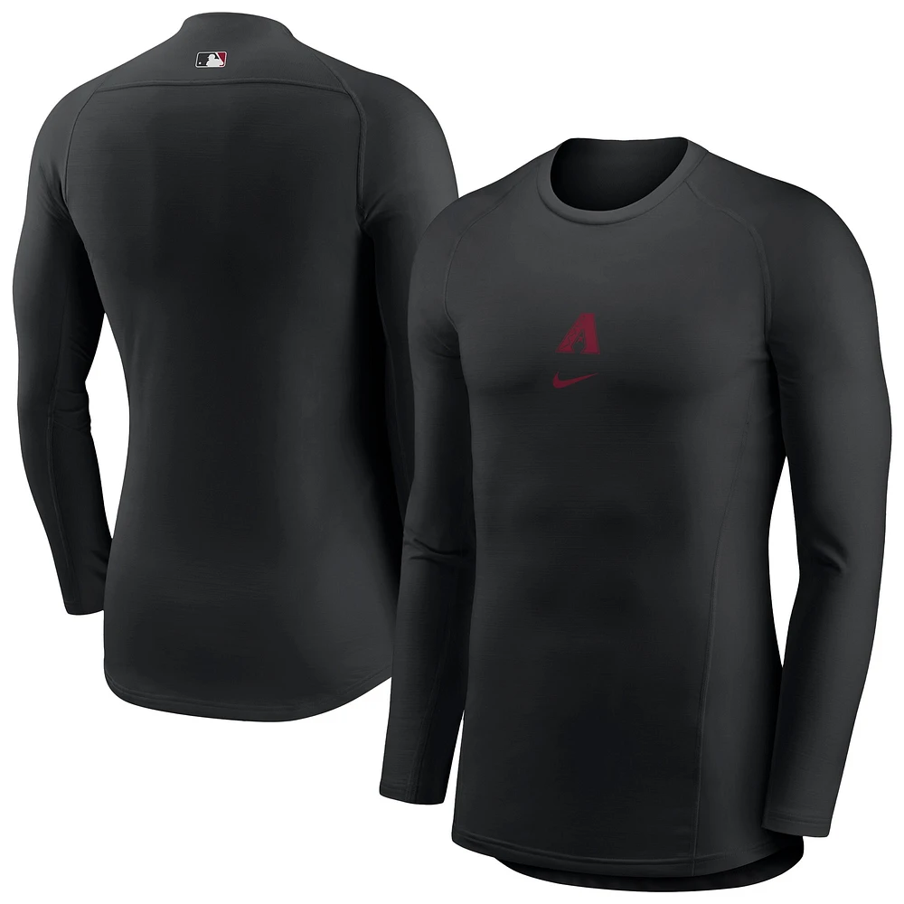 Men's Nike Black Arizona Diamondbacks Base Layer Raglan Long Sleeve Performance T-Shirt