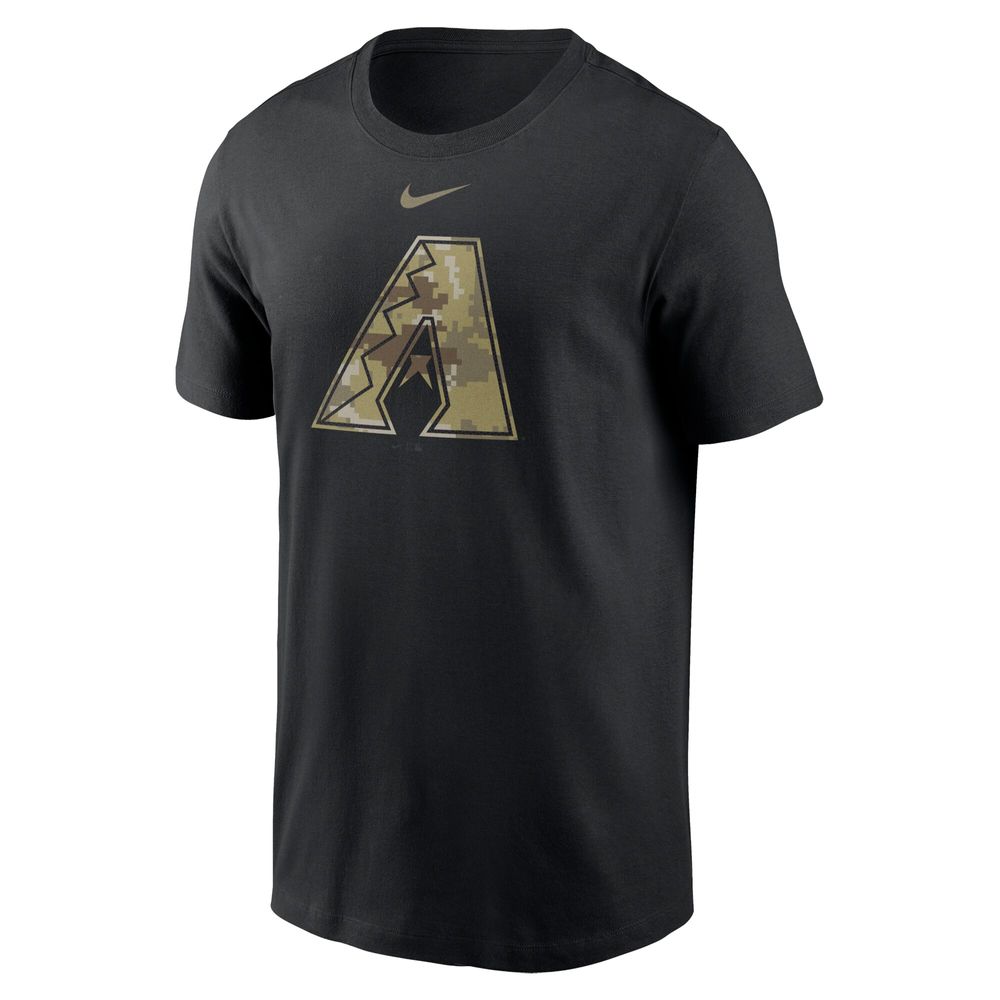 Men's Nike Black Arizona Diamondbacks Camo Logo Team T-Shirt