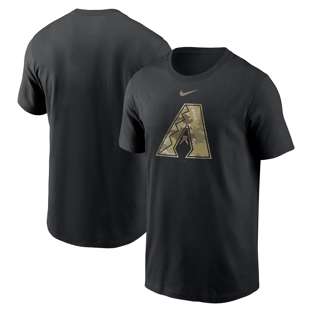 T-shirt de l'équipe avec logo camouflage Nike des Diamondbacks l'Arizona noir pour homme