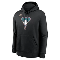 Men's Nike Black Arizona Diamondbacks Cooperstown Collection Logo Club Pullover Hoodie