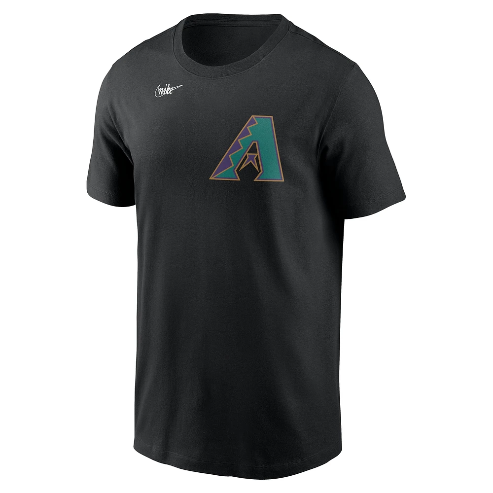 Men's Nike Black Arizona Diamondbacks Cooperstown Wordmark T-Shirt