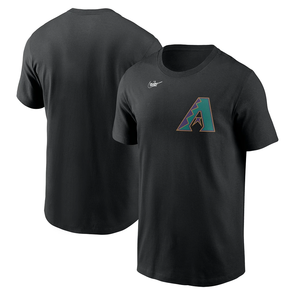 Men's Nike Black Arizona Diamondbacks Cooperstown Wordmark T-Shirt