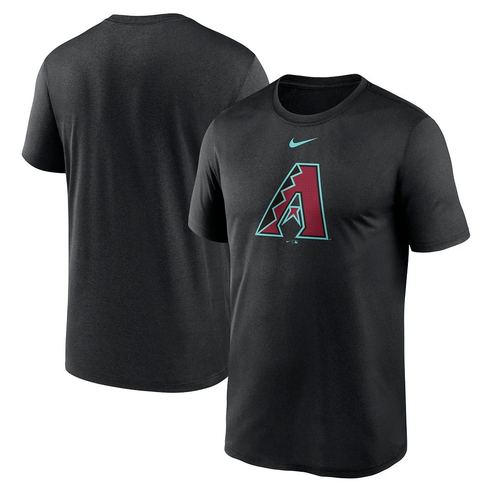 T-shirt de performance à grand logo Nike pour hommes, noir, Arizona Diamondbacks Legend Fuse